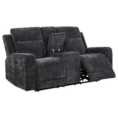 Best Furniture Outlet - Coaster - Kennett Chenille Upholstered Power Reclining Loveseat Grey - 610155P