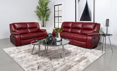 Best Furniture Outlet - Coaster - Camila 2-piece Upholstered Reclining Sofa Set Red - 610241-S2