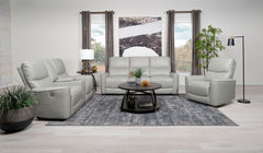 Best Furniture Outlet - Coaster - Greenfield 3-piece Power Reclining Sofa Set Dove Grey - 610261P-S3