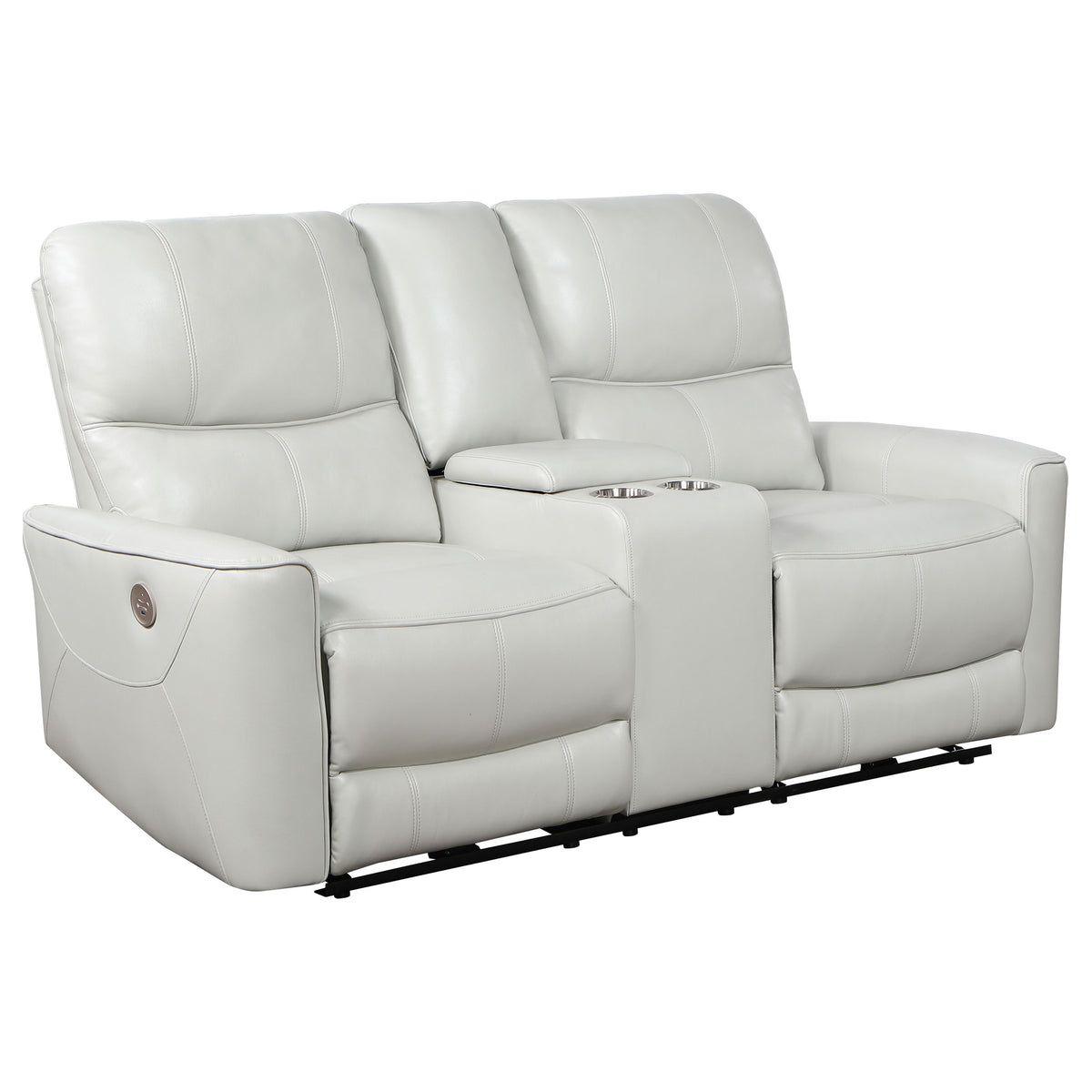 Best Furniture Outlet - Coaster - Greenfield Upholstered Power Reclining Loveseat Dove Grey - 610262P