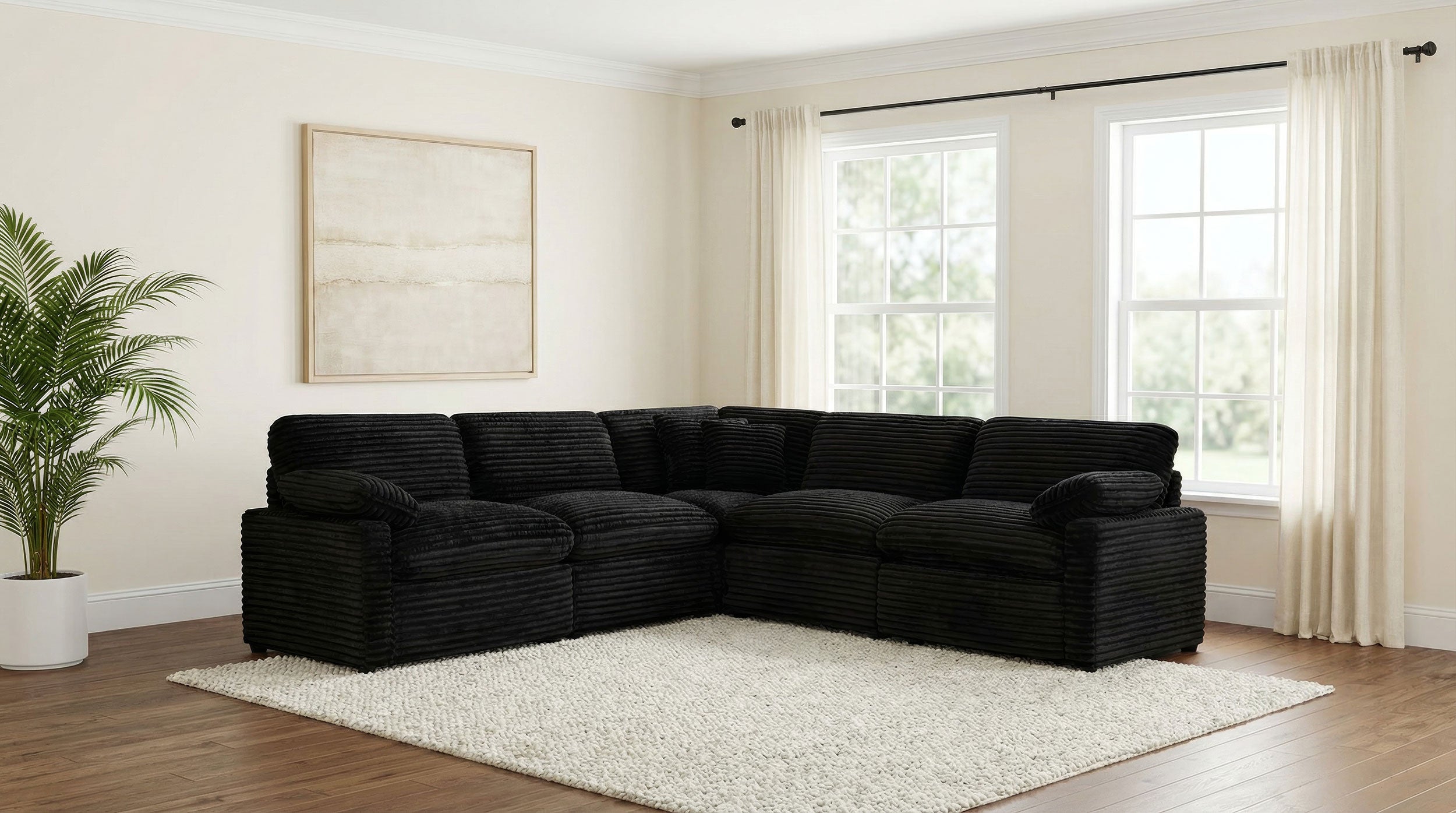 Best Furniture Outlet - Coaster - Collins 5-piece Modular Power Reclining Sectional Black - 610360P