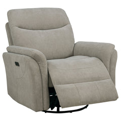 Best Furniture Outlet - Coaster - Adler Upholstered Power Swivel Glider Recliner Greige - 610423P