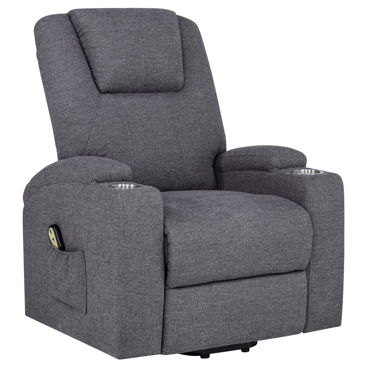 Best Furniture Outlet - Coaster - Louie Chenille Upholstered Power Lift Massage Chair Grey - 610453P