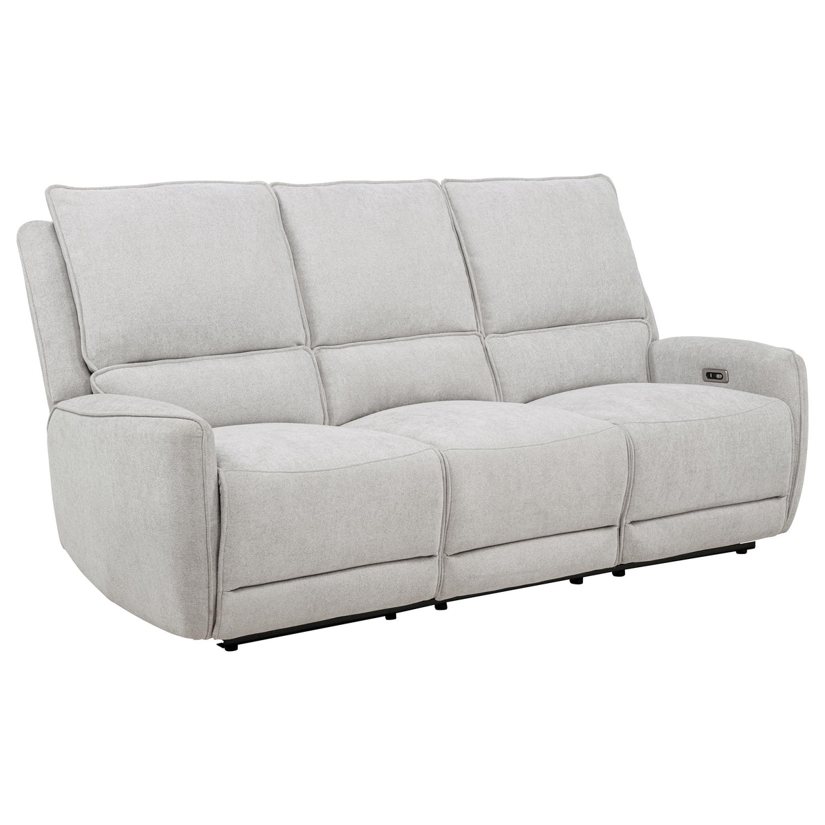 Best Furniture Outlet - Coaster - Sylmar Chenille Upholstered Power Reclining Sofa Dove Grey - 610521P