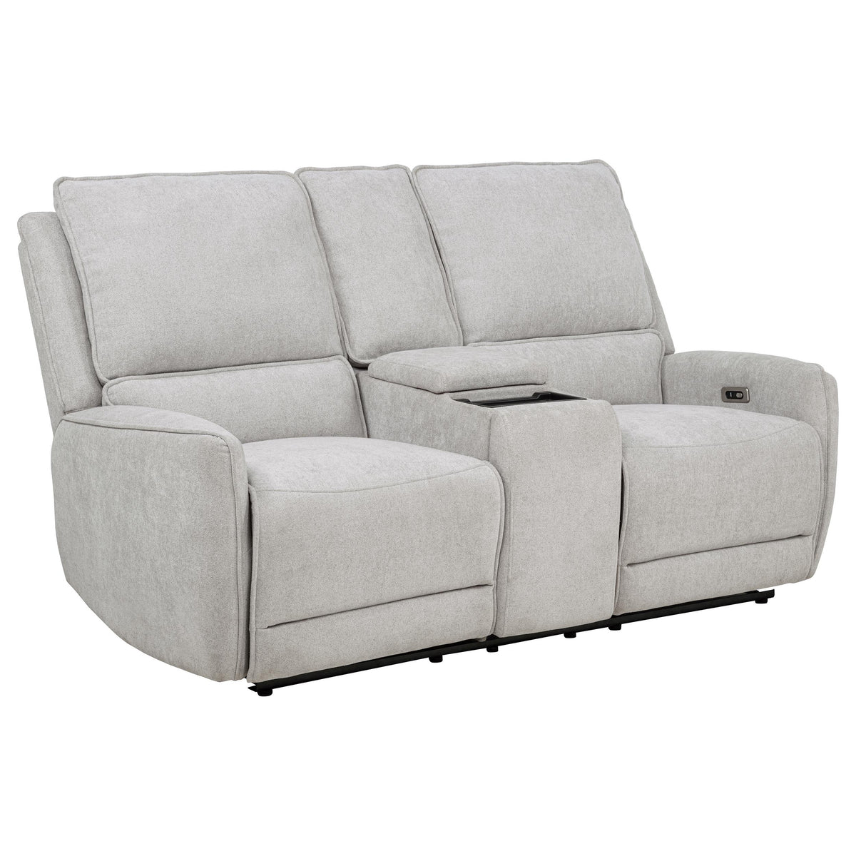 Best Furniture Outlet - Coaster - Sylmar Chenille Upholstered Power Reclining Loveseat Dove Grey - 610522P