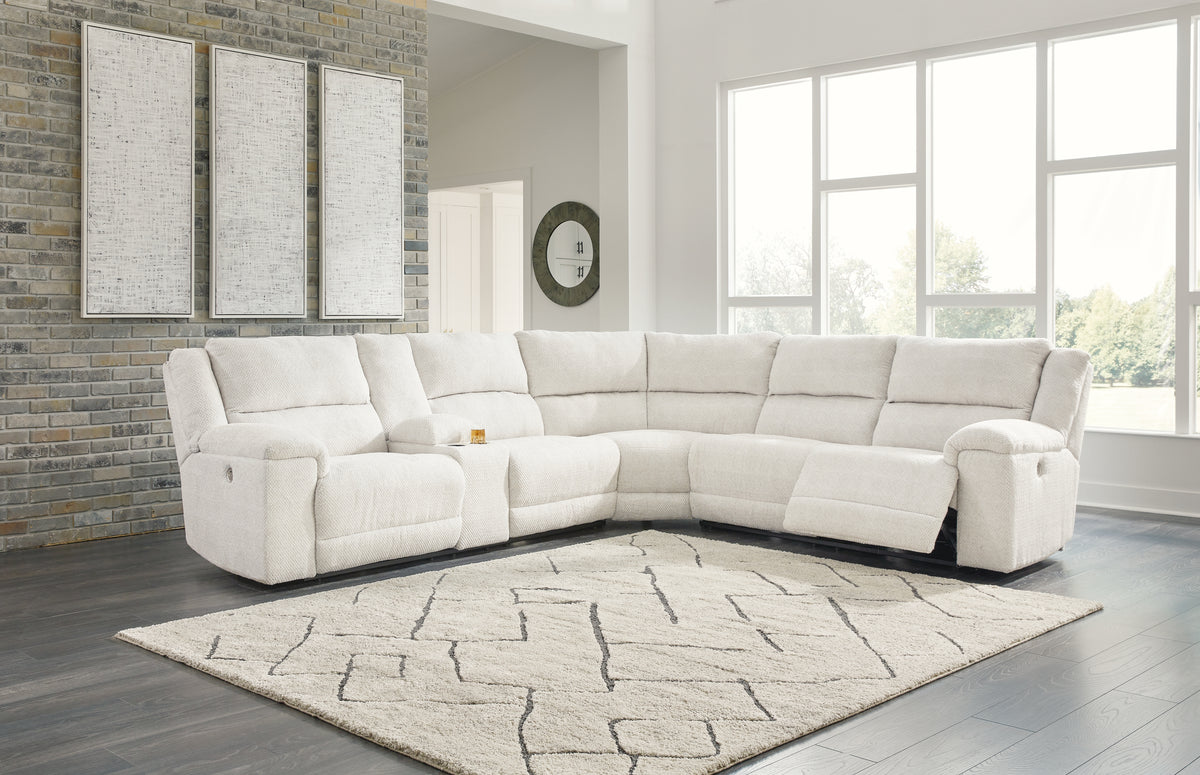 Best Furniture Outlet - Ashley Furniture - Keensburg Sectional - 3-Piece Power Reclining Sectional / Linen - 61807S1