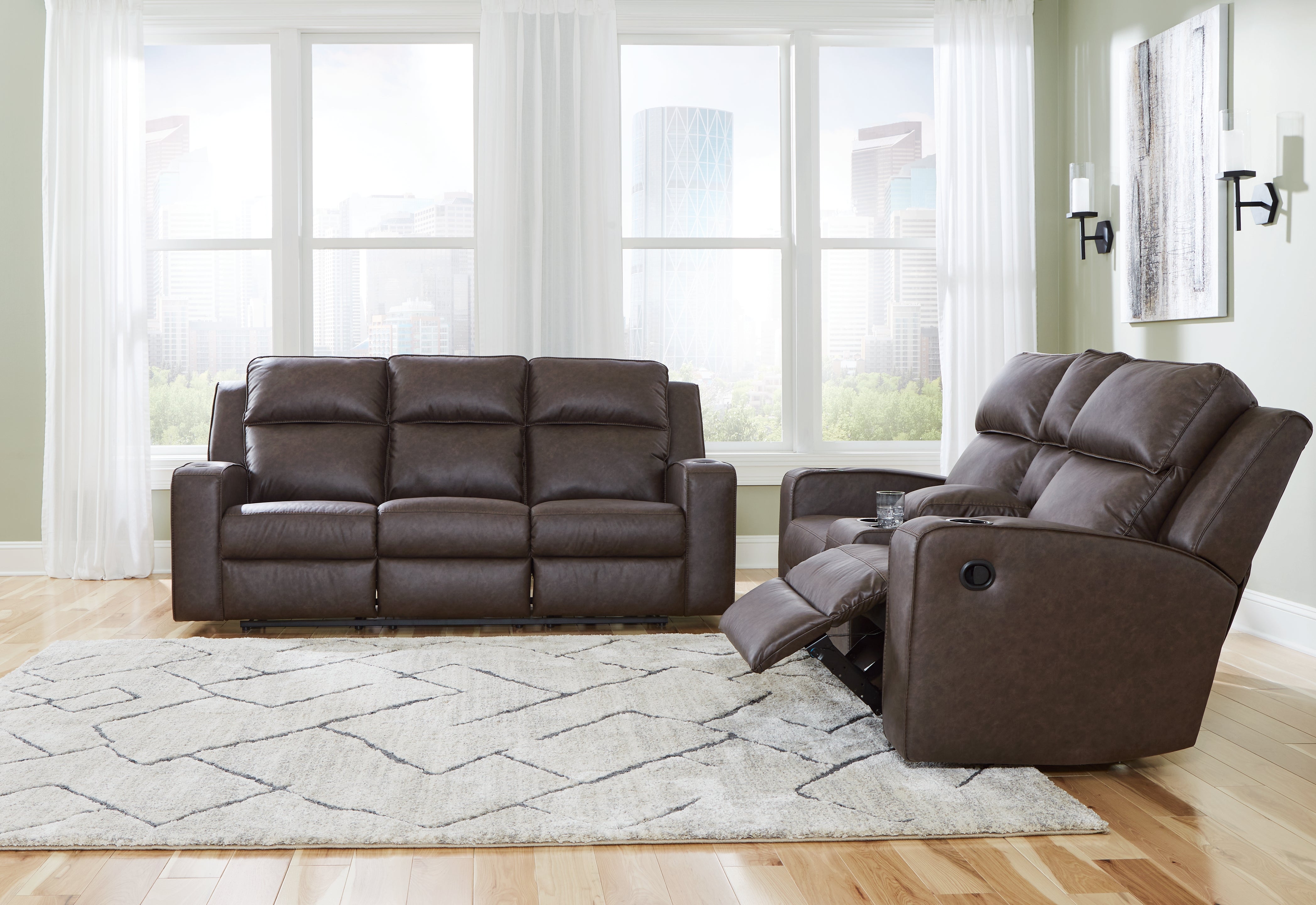 Best Furniture Outlet - Ashley Furniture - Lavenhorne Reclining Sofa and Loveseat - Reclining Sofa and Loveseat - 63306U1