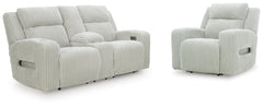 Best Furniture Outlet - Ashley Furniture - Forest Lake Power Reclining Loveseat and Power Recliner - Power Reclining Loveseat and Power Recliner - PC64203U1