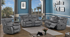 Best Furniture Outlet - Coaster - Conrad 3-piece Upholstered Padded Arm Motion Sofa Set Grey - 650354-S3
