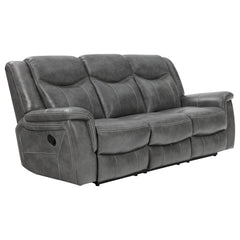 Best Furniture Outlet - Coaster - Conrad Upholstered Padded Arm Motion Sofa Grey - 650354