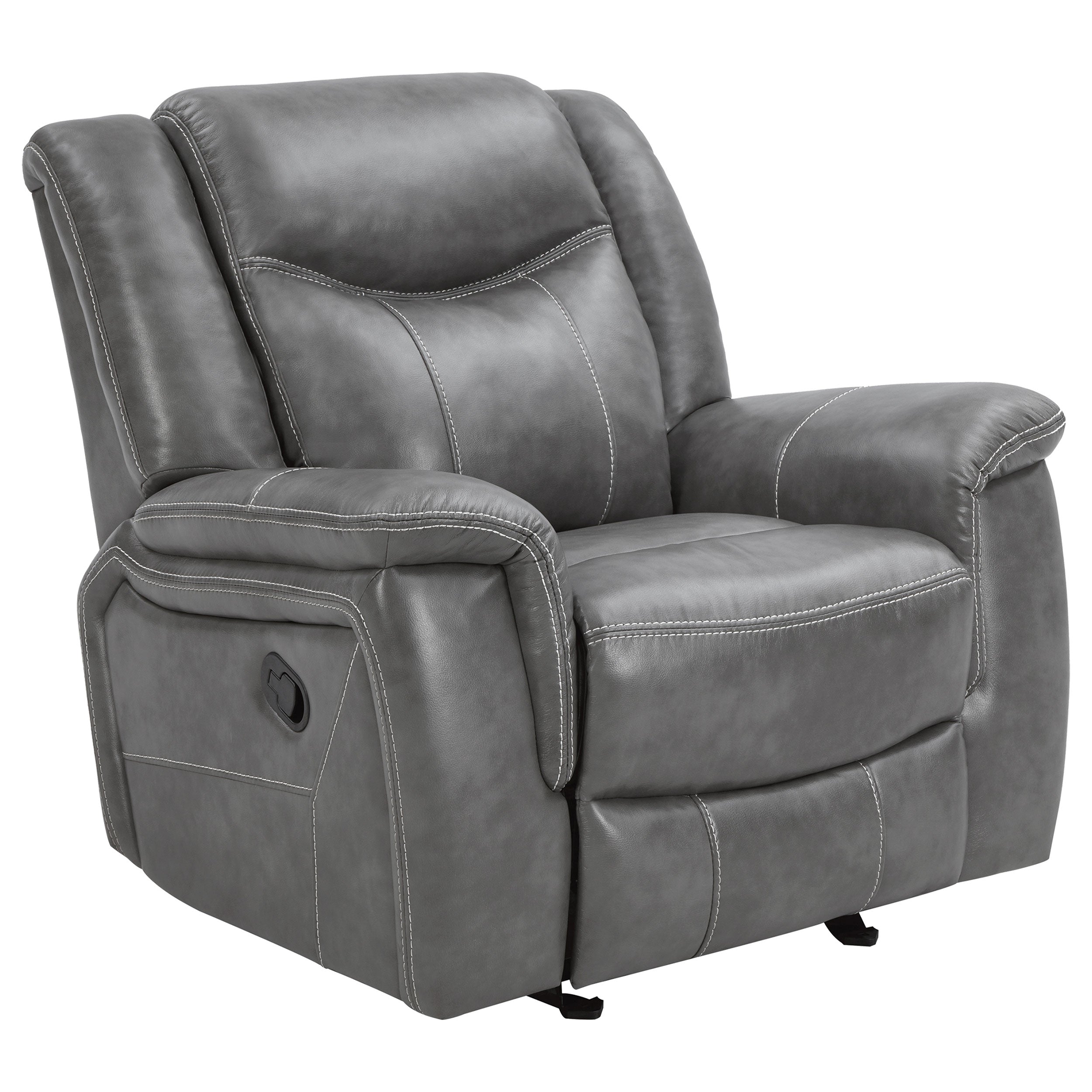 Best Furniture Outlet - Coaster - Conrad Upholstered Padded Arm Glider Recliner Grey - 650356
