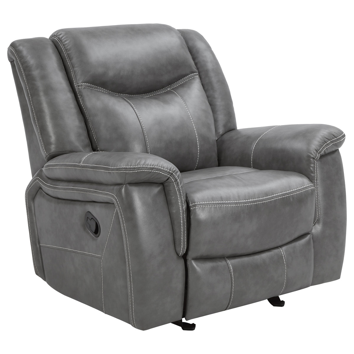 Best Furniture Outlet - Coaster - Conrad Upholstered Padded Arm Glider Recliner Grey - 650356