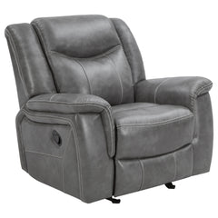 Best Furniture Outlet - Coaster - Conrad Upholstered Padded Arm Glider Recliner Grey - 650356