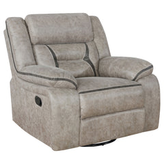Best Furniture Outlet - Coaster - Greer Upholstered Swivel Glider Recliner Chair Taupe - 651353
