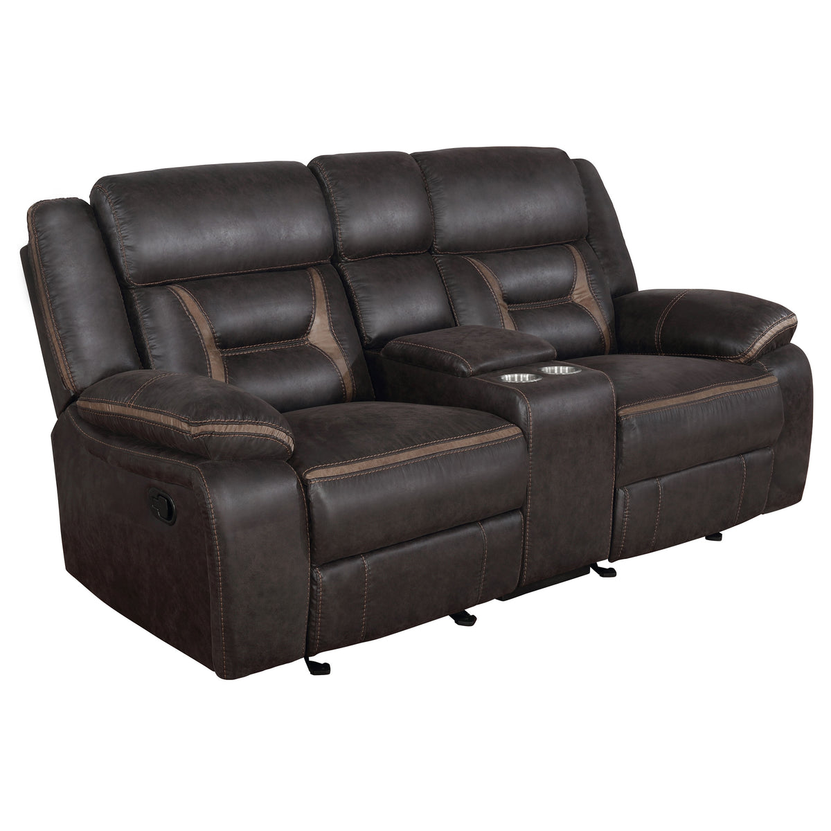 Best Furniture Outlet - Coaster - Greer Upholstered Motion Reclining Loveseat Brown - 651355