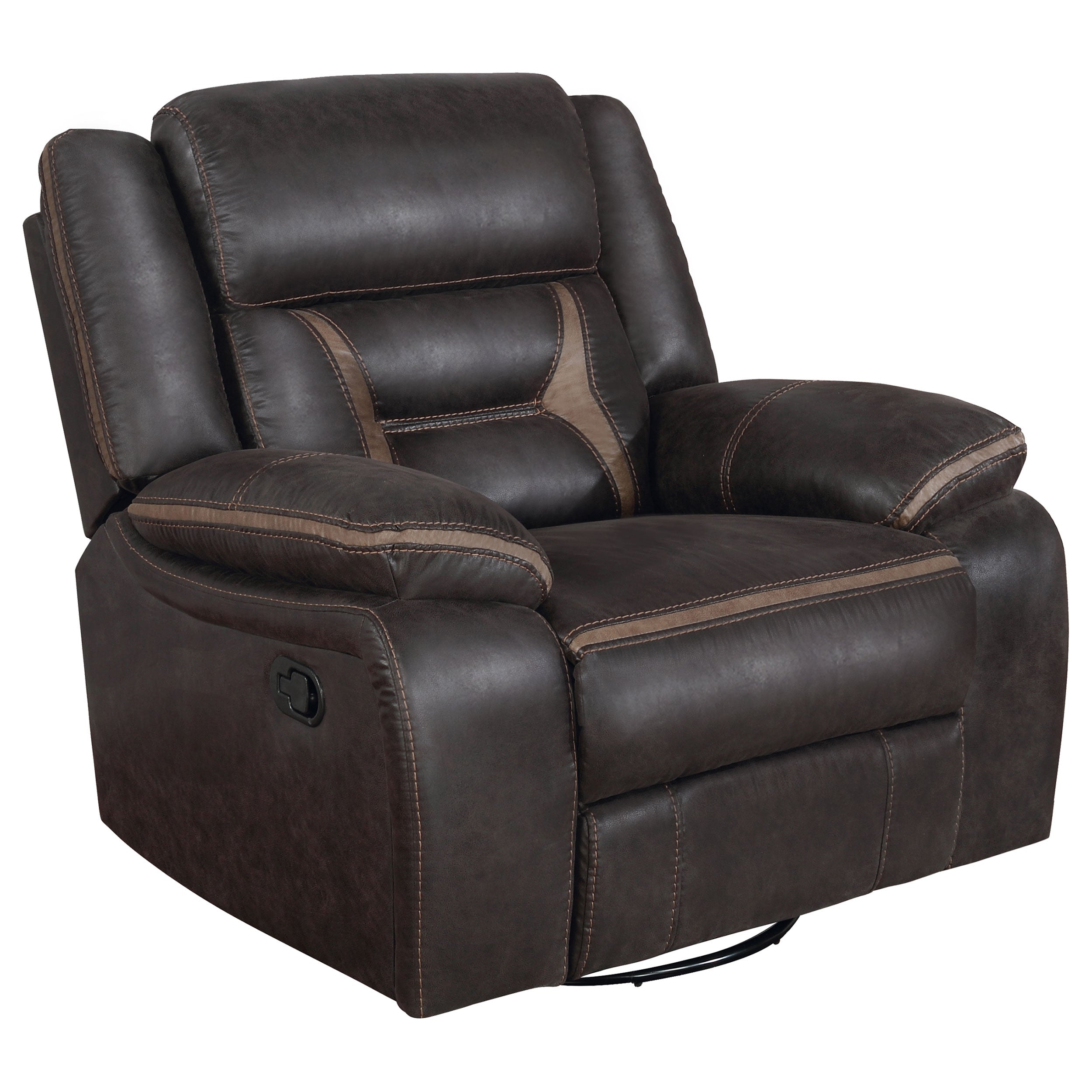 Best Furniture Outlet - Coaster - Greer Upholstered Swivel Glider Recliner Chair Brown - 651356