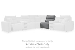 Best Furniture Outlet - Ashley Furniture - ModMax II Sectional - 6-Piece Reclining Sectional with Chaise and Audio Console / Salt and Pepper - 65906S29
