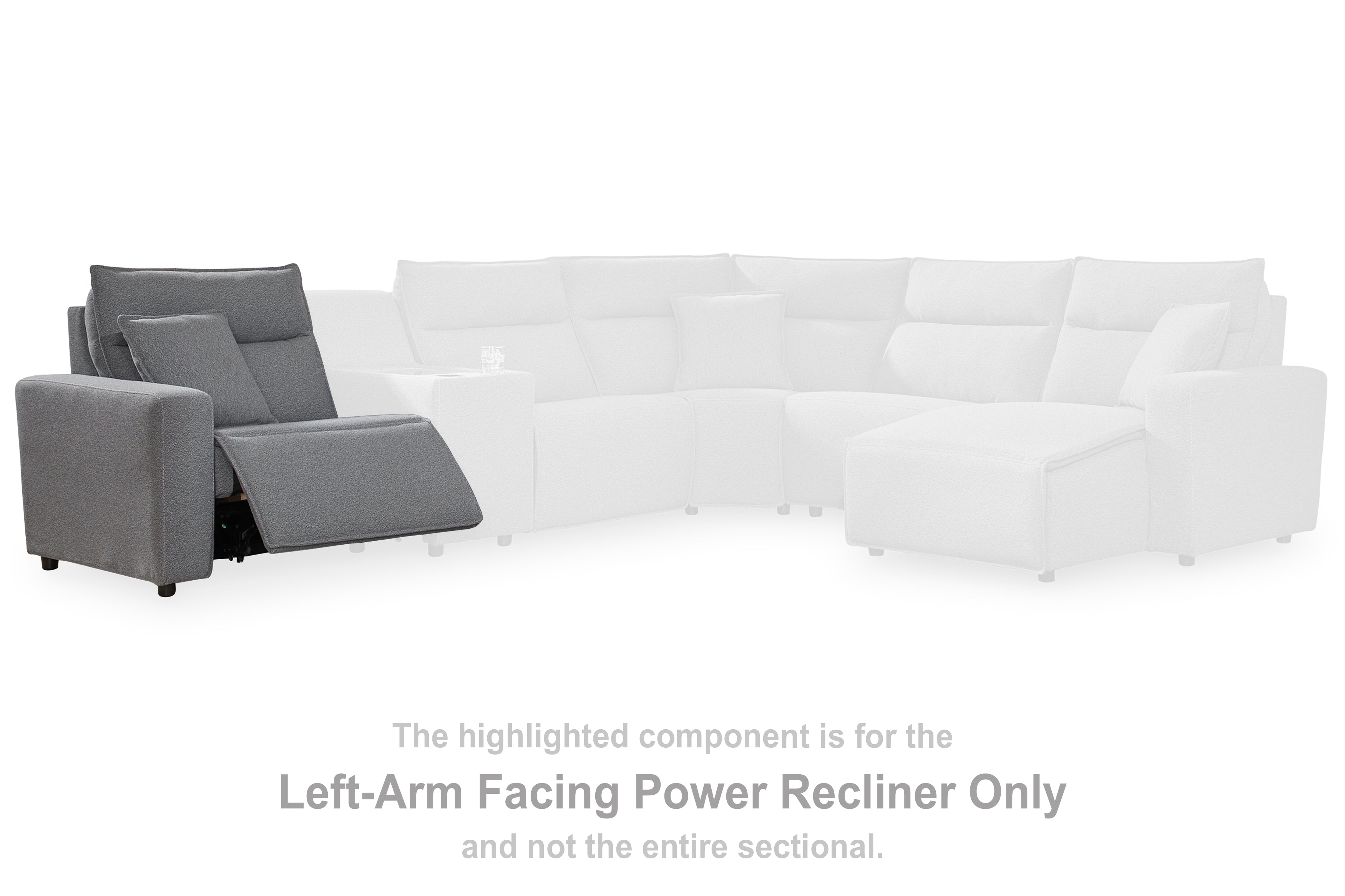 Best Furniture Outlet - Ashley Furniture - ModMax II Sectional - LAF Zero Wall Power Recliner / Salt and Pepper - 6590658