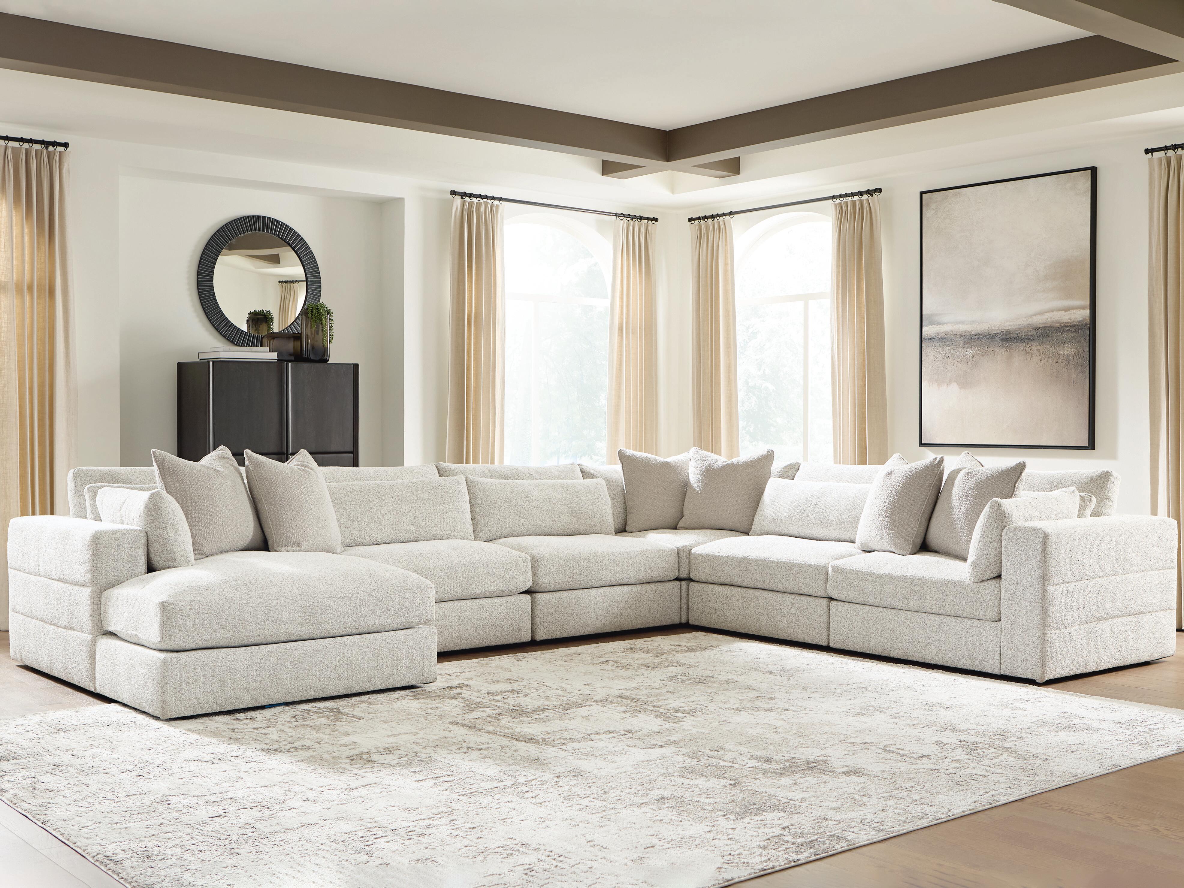 Best Furniture Outlet - Ashley Furniture - Ashbourne Estate Sectional - RAF 6-Piece Sectional with Chaise - PC66004S14