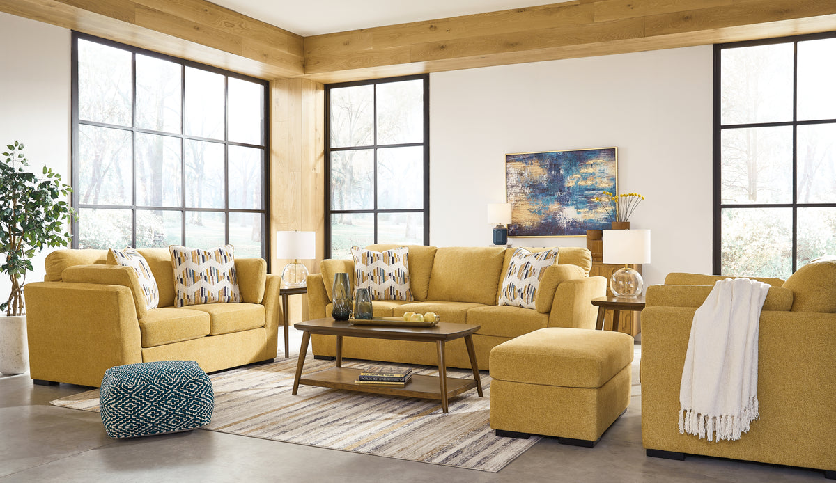 Best Furniture Outlet - Ashley Furniture - Keerwick Sofa, Loveseat, Oversized Chair and Ottoman - Sofa, Loveseat, Oversized Chair and Ottoman / Sunflower - 67506U3