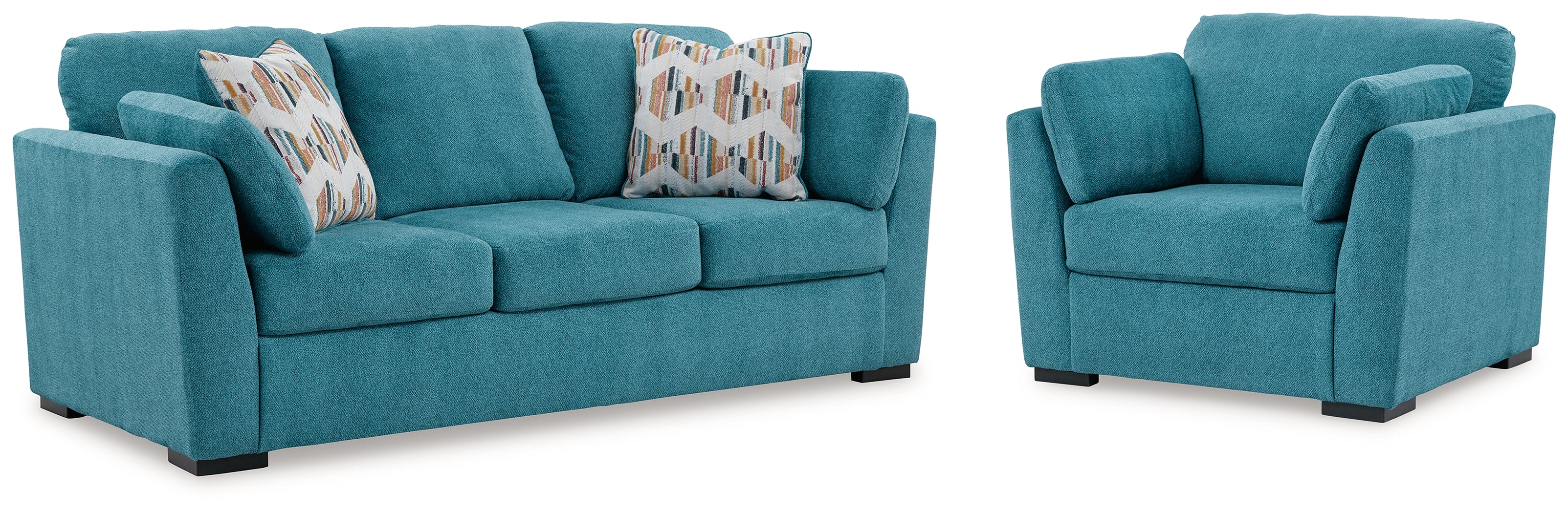 Best Furniture Outlet - Ashley Furniture - Keerwick Sofa and Oversized Chair - Sofa and Oversized Chair / Teal - 67507U5