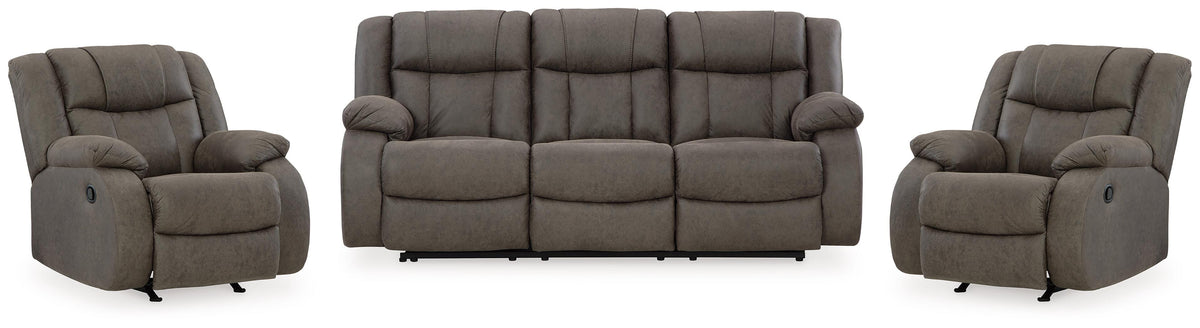 Best Furniture Outlet - Ashley Furniture - First Base Reclining Sofa and 2 Recliners - Reclining Sofa and 2 Recliners - 68804U6