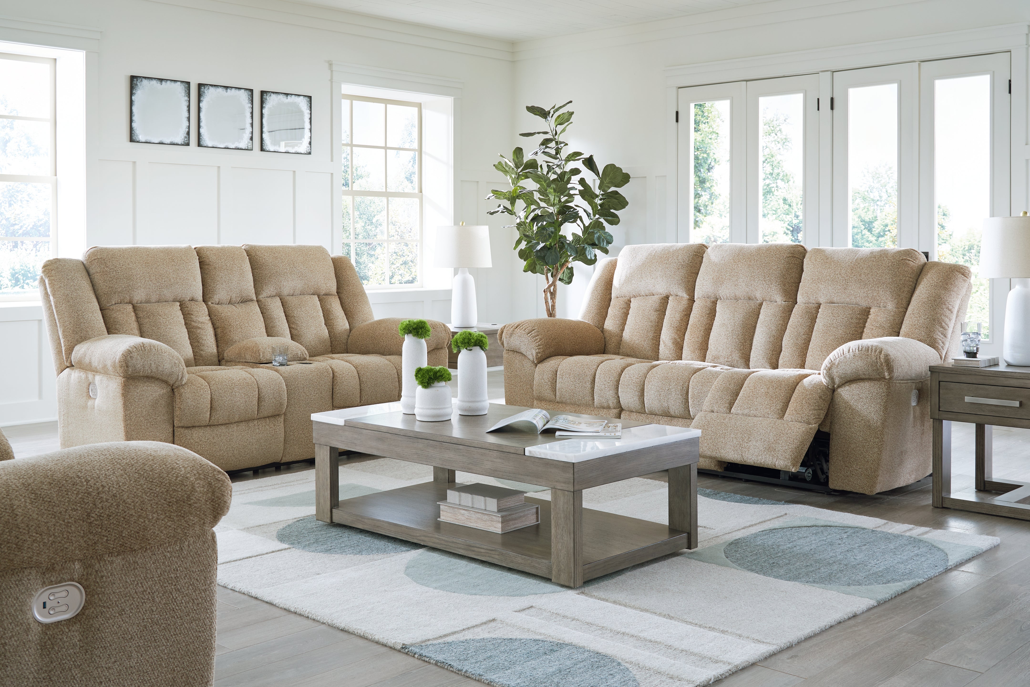Best Furniture Outlet - Ashley Furniture - Tip-Off Power Reclining Sofa, Loveseat and Recliner - Power Reclining Sofa, Loveseat and Recliner - 69305U2