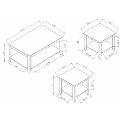 Brooks 3-piece Rectangular Coffee Table Set Cappuccino