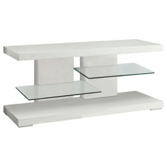 Best Furniture Outlet - Coaster - Cogswell 2-shelf Wood 47-inch TV Stand White High Gloss - 700824