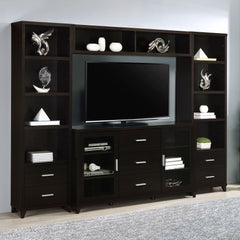 Best Furniture Outlet - Coaster - Lewes 4-piece 60-inch TV Entertainment Center Cappuccino - 700881-S4