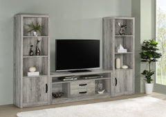 Best Furniture Outlet - Coaster - Burke 3-piece 59-inch TV Entertainment Center Grey Driftwood - 701024-SET