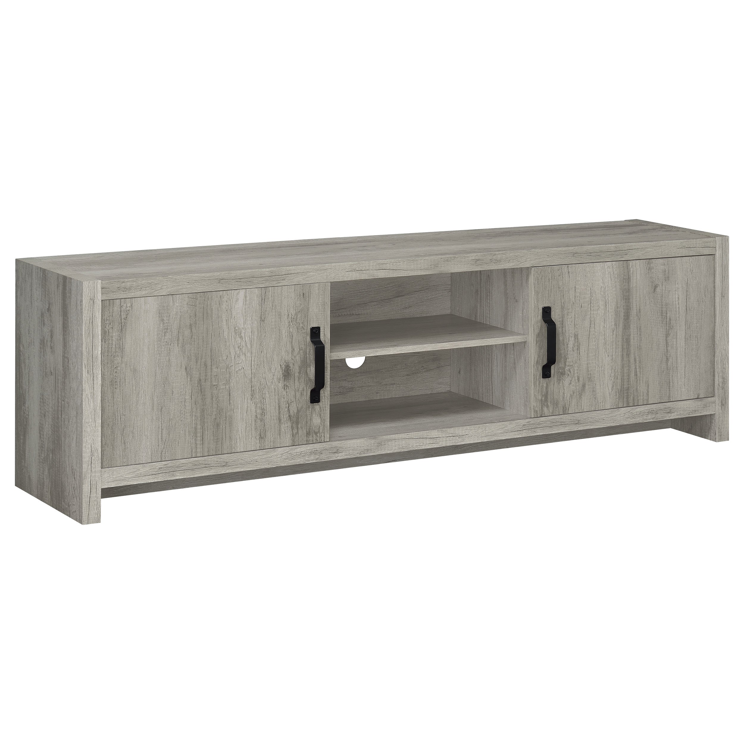 Best Furniture Outlet - Coaster - Burke 2-door Engineered Wood 71-inch TV Stand Grey Driftwood - 701025
