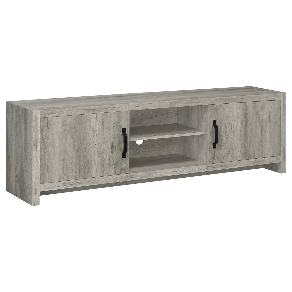 Best Furniture Outlet - Coaster - Burke 2-door Engineered Wood 71-inch TV Stand Grey Driftwood - 701025