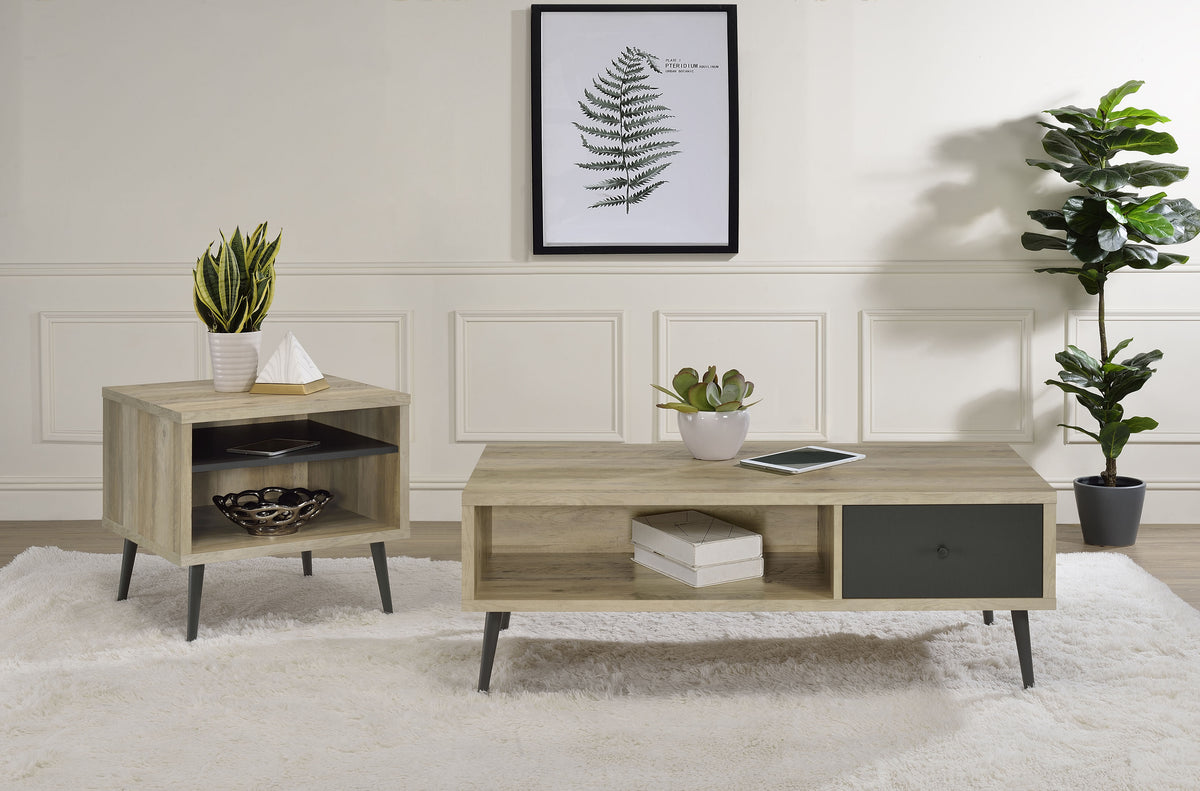 Best Furniture Outlet - Coaster - Welsh 2-piece Coffee and End Table Set Distressed Pine - 701038-S2