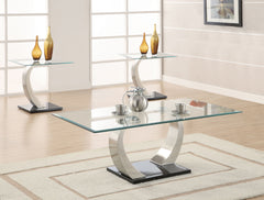 Best Furniture Outlet - Coaster - Pruitt 3-piece Coffee and End Table Set Satin Silver - 701238-S3