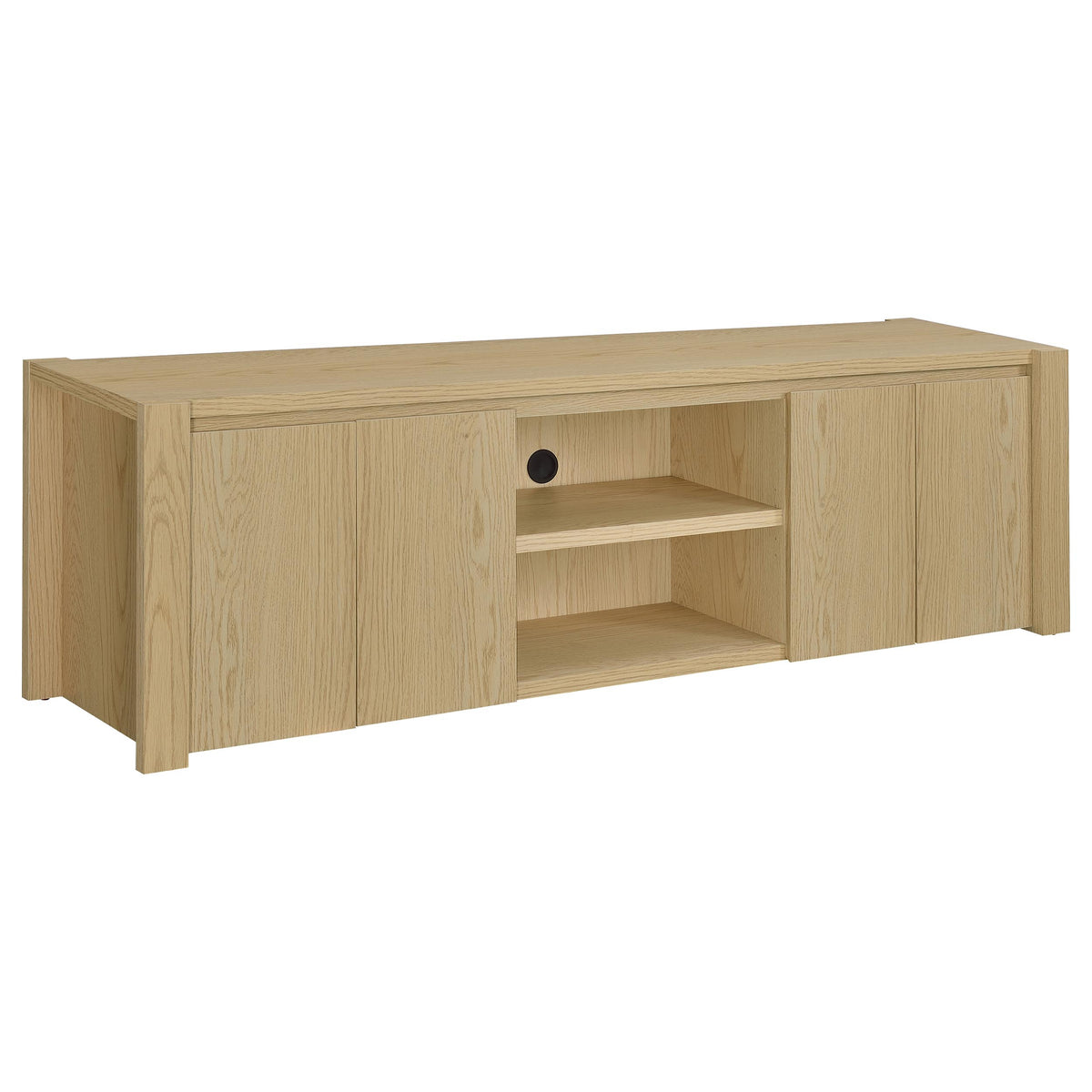 Best Furniture Outlet - Coaster - Laurelton 78-inch 4-door TV Stand Media Console Light Oak - 701653