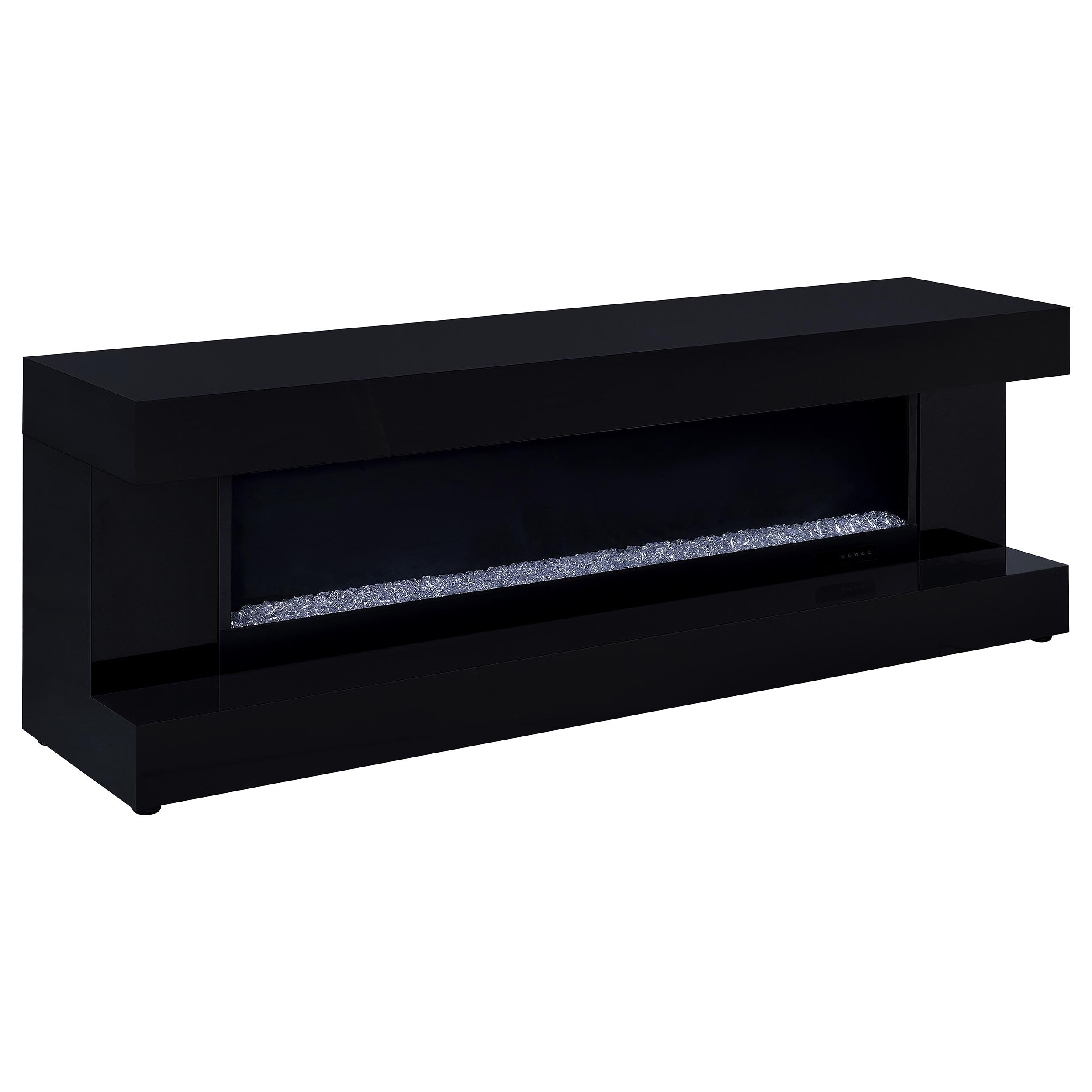 Best Furniture Outlet - Coaster - Mallory TV Stand Fireplace Console Bluetooth Speaker Black High Gloss - 701803