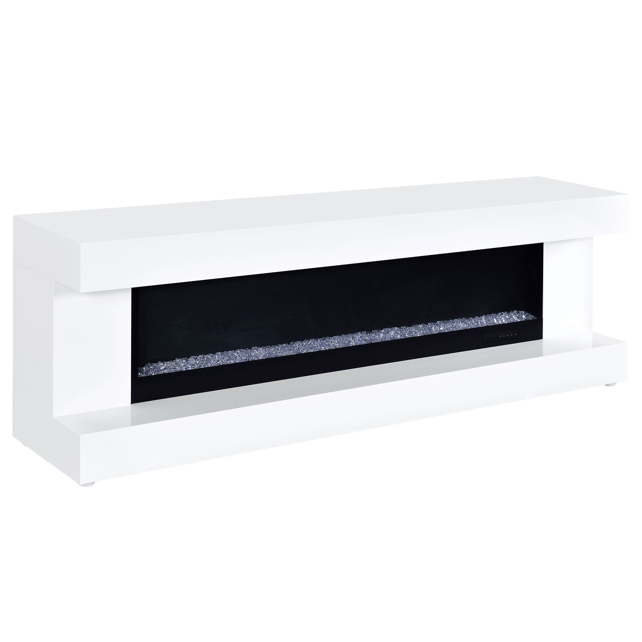 Best Furniture Outlet - Coaster - Mallory TV Stand Fireplace Console Bluetooth Speaker White High Gloss - 701813