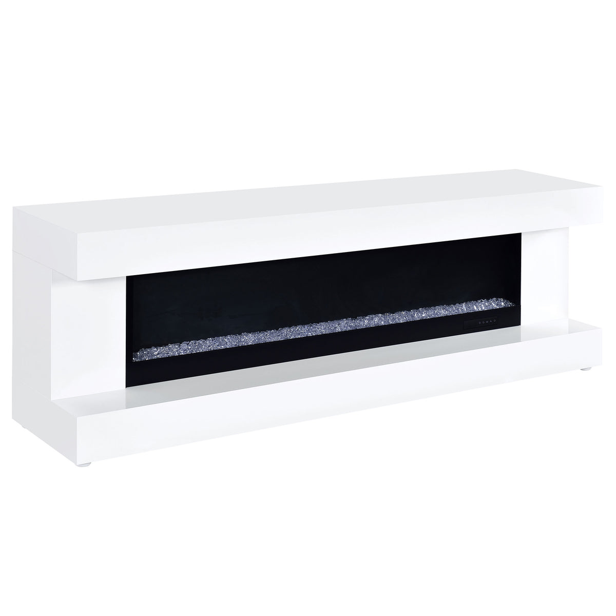 Best Furniture Outlet - Coaster - Mallory TV Stand Fireplace Console Bluetooth Speaker White High Gloss - 701813