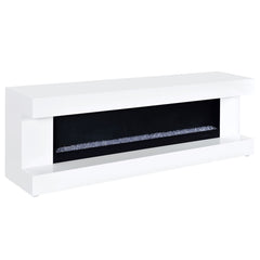 Best Furniture Outlet - Coaster - Mallory TV Stand Fireplace Console Bluetooth Speaker White High Gloss - 701813