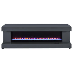 Mallory TV Stand Fireplace Console Bluetooth Speaker Grey High Gloss