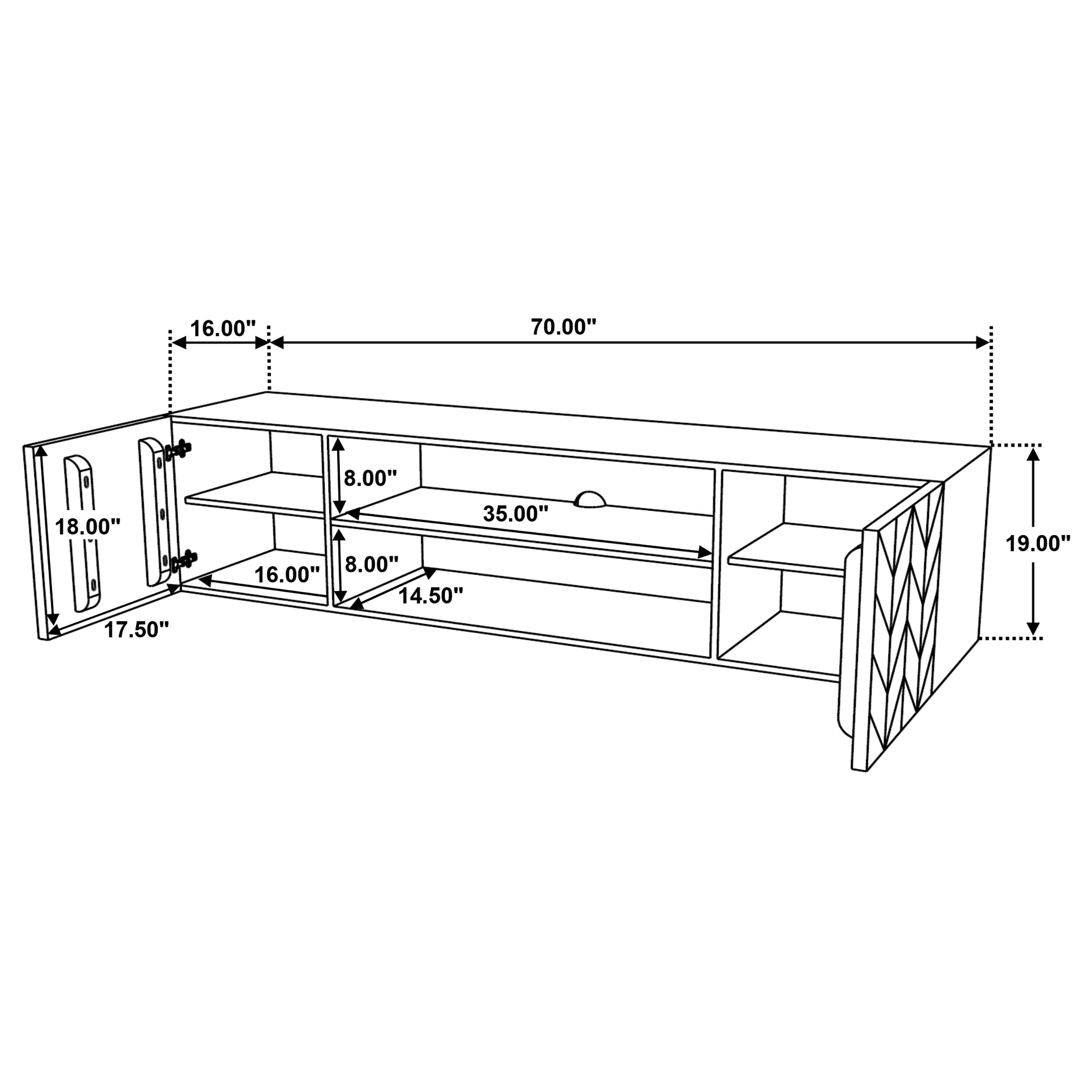 Keese 2-door Wood 70-inch TV Stand Media Console Mango Brown