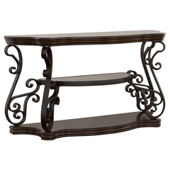 Best Furniture Outlet - Coaster - Laney Scrollwork Entryway Sofa Console Table Deep Merlot - 702449