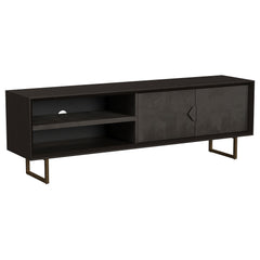 Best Furniture Outlet - Coaster - Marsden 2-door Mango Wood 70-inch TV Stand Charcoal Black - 703003