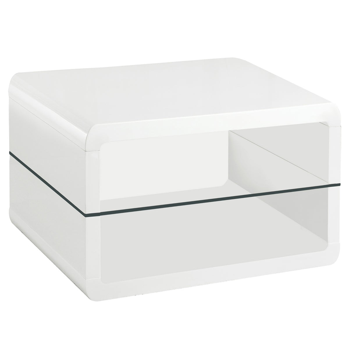 Best Furniture Outlet - Coaster - Elana 1-shelf Rectangular Side End Table White High Gloss - 703267