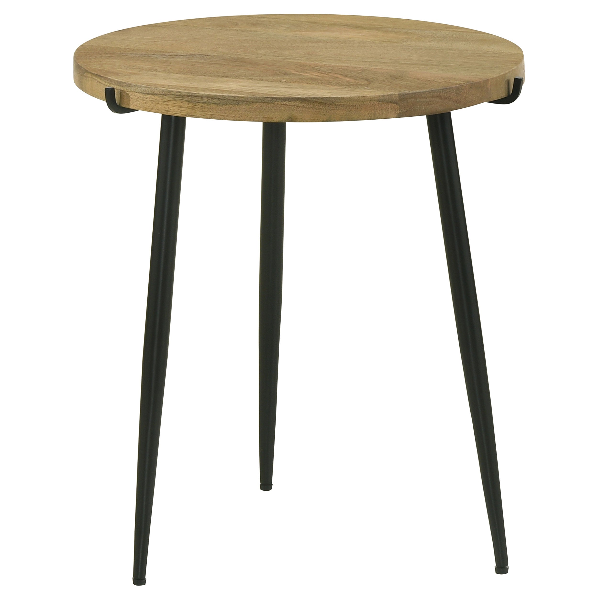 Best Furniture Outlet - Coaster - Pilar Round Solid Wood Top End Table Natural and Black - 703607