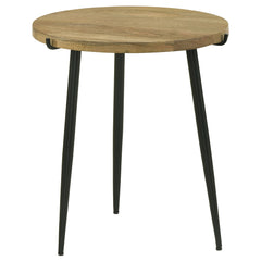 Best Furniture Outlet - Coaster - Pilar Round Solid Wood Top End Table Natural and Black - 703607