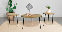 Best Furniture Outlet - Coaster - Pilar 3-piece Solid Wood Coffee and End Table Set Natural - 703608-S3