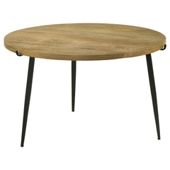 Best Furniture Outlet - Coaster - Pilar Round Solid Wood Top Coffee Table Natural and Black - 703608