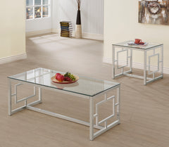 Best Furniture Outlet - Coaster - Merced 2-piece Rectangular Coffee and End Table Set Nickel - 703738-S2